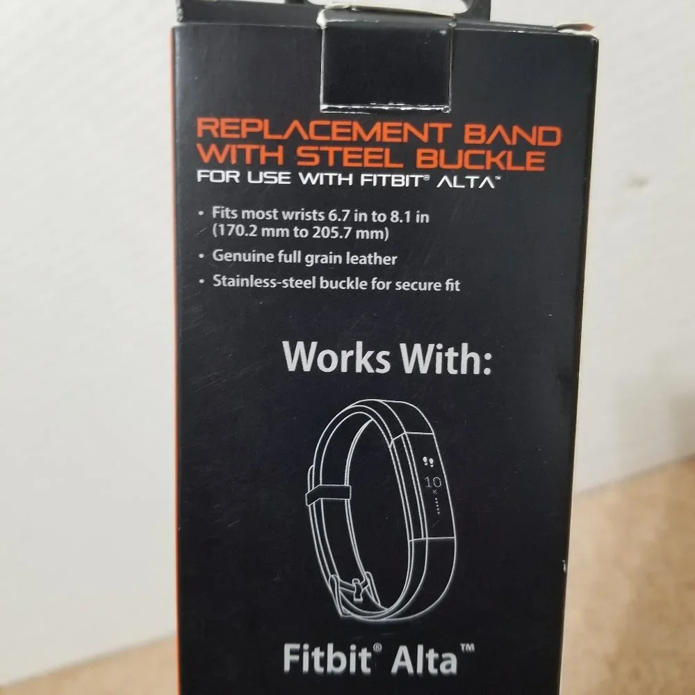 Blackweb Fitbit Alta replacement band NIB steel buckle full grain leather